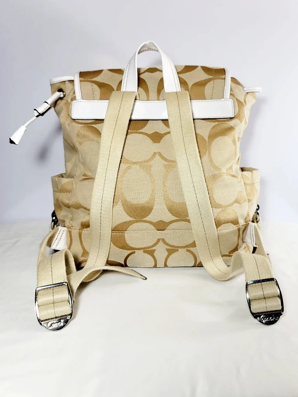 Coach Daisy Signiture light Khaki canvas Backpack